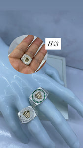 Anillo De Caballero Rolex Cristal y Verde Ref 4272
