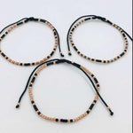 Pulsera oro laminado rosa con balín #1