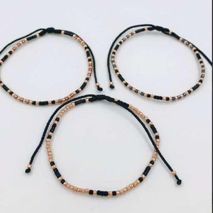 Pulsera oro laminado rosa con balín #1