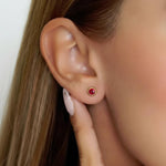 TOPO CIRCON INCRUSTACION  REDONDO ROJO Y ROSADO REF 1459