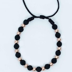 Pulsera tejida con balín #4 y neopreno liso