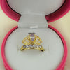 Anillo 15 años piedra morada y circones blancos  Ref 1535