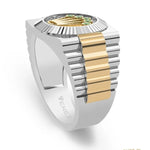 ANILLO PARA HOMBRE CON CORONA ROLEX EN ORO Y PLATA