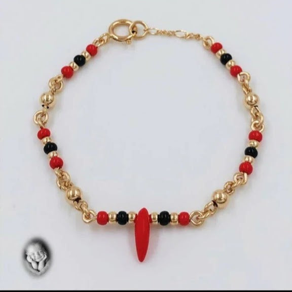 PULSERA PARA BEBÉ TIPO AZABACHE TEJIDA BALÍN #3