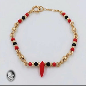 PULSERA PARA BEBÉ TIPO AZABACHE TEJIDA BALÍN #3