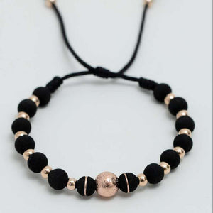 Pulsera tejida galaxia con neopreno y balín #8 y #4