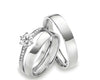 Set de argollas liso brillante con circon suizo blanco pequeño en la punta