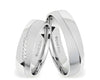 Argollas satinado y liso brillante zircon suizo blanco