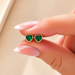 TOPO SILUETA CORAZÓN CON CIRCON VERDE