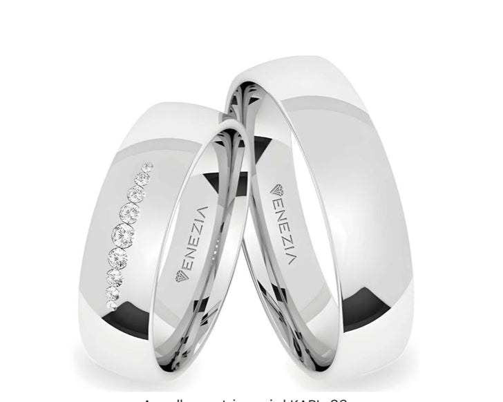 Argollas Liso brillante zircon suizo blanco