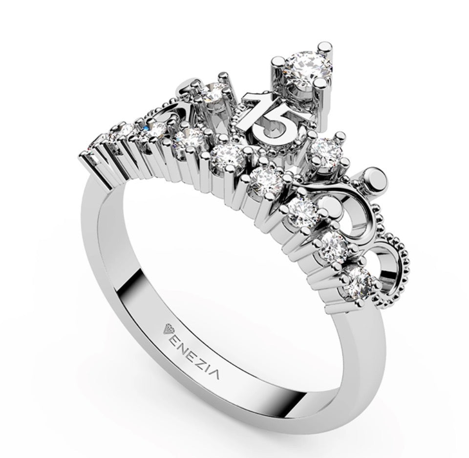 ANILLO 15 AÑOS PRINCESA DE PLATA REF 6444