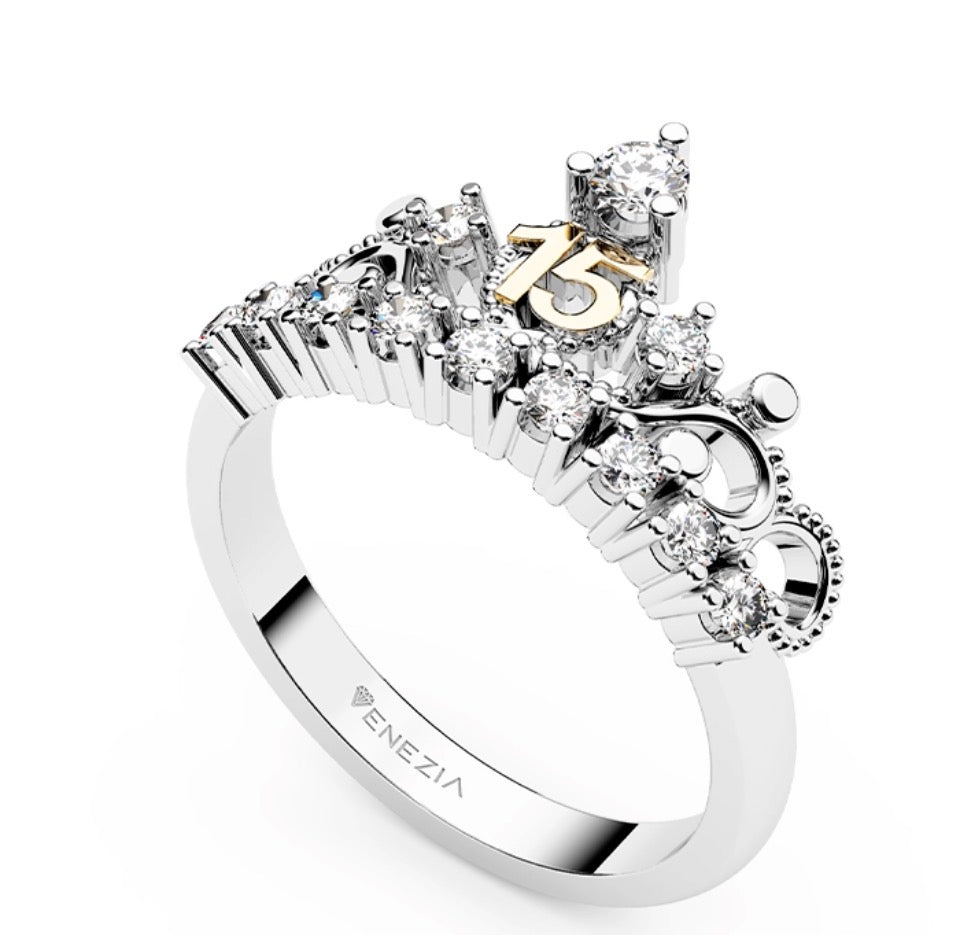 ANILLO DE 15 AÑOS  PRINCESA DE 15 AÑOS REF 6645