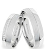 Argollas Satinado y liso brillante zircon suizo blanco