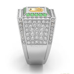 ANILLO PARA HOMBRE CON CORONA ROLEX EN ORO Y PLATA
