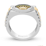 ANILLO PARA HOMBRE CON CORONA ROLEX EN ORO Y PLATA