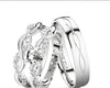 Set de argollas liso brillante con diseño en trenza circon suizo blanco