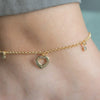 TOBILLERA AROS CORAZON VACIO REF 98