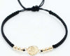 Pulsera tejida con balín liso #4 y dije san Miguel arcángel