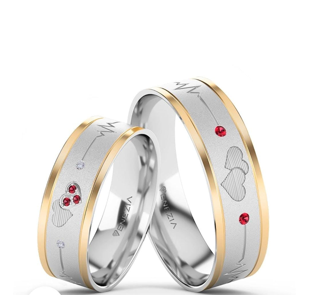 ARGOLLAS PLATA 950 Y ORO 18K CORAZONES CON FÉ REF 6045