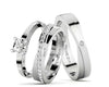 Set de argollas liso brillante con diseño cruzado circon blanco