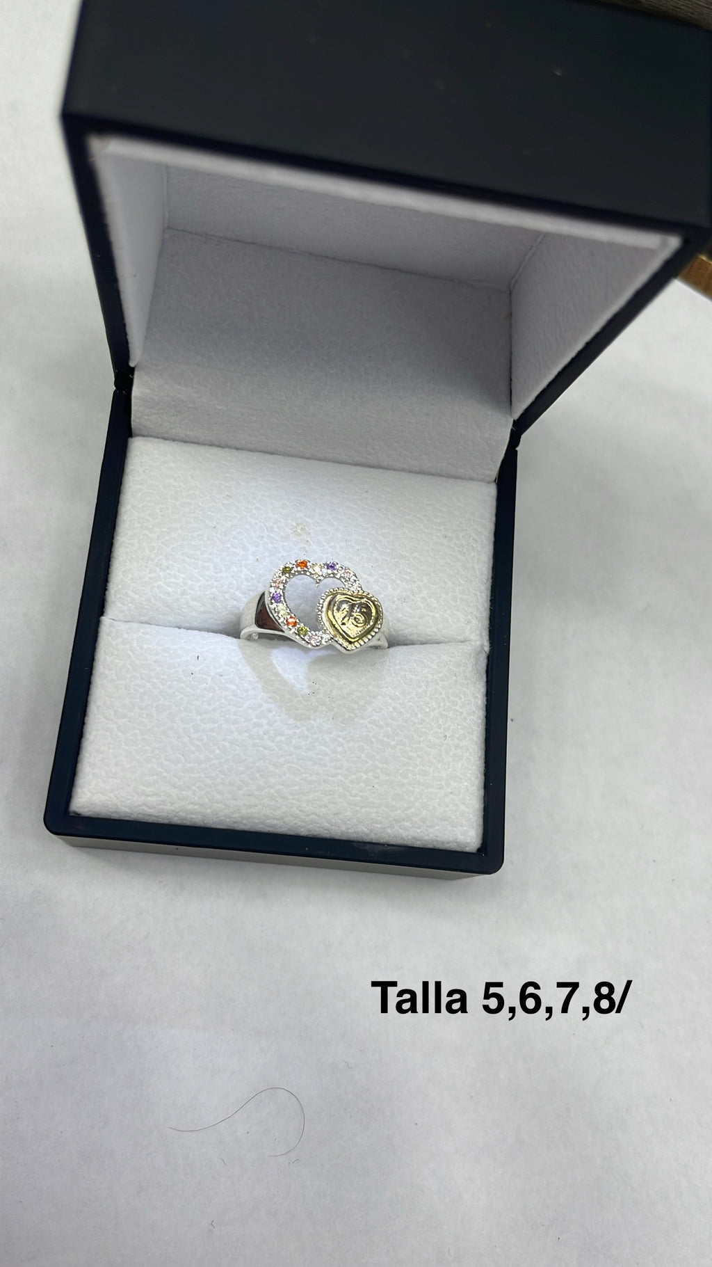 Anillo 15 Años Corazón De princesa Circones Coloridos Ref 4474
