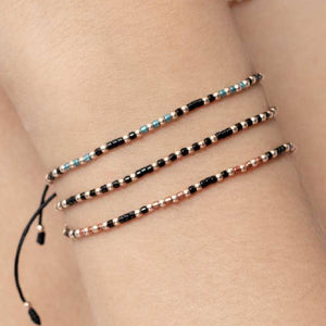 Pulsera oro laminado rosa con balín #1