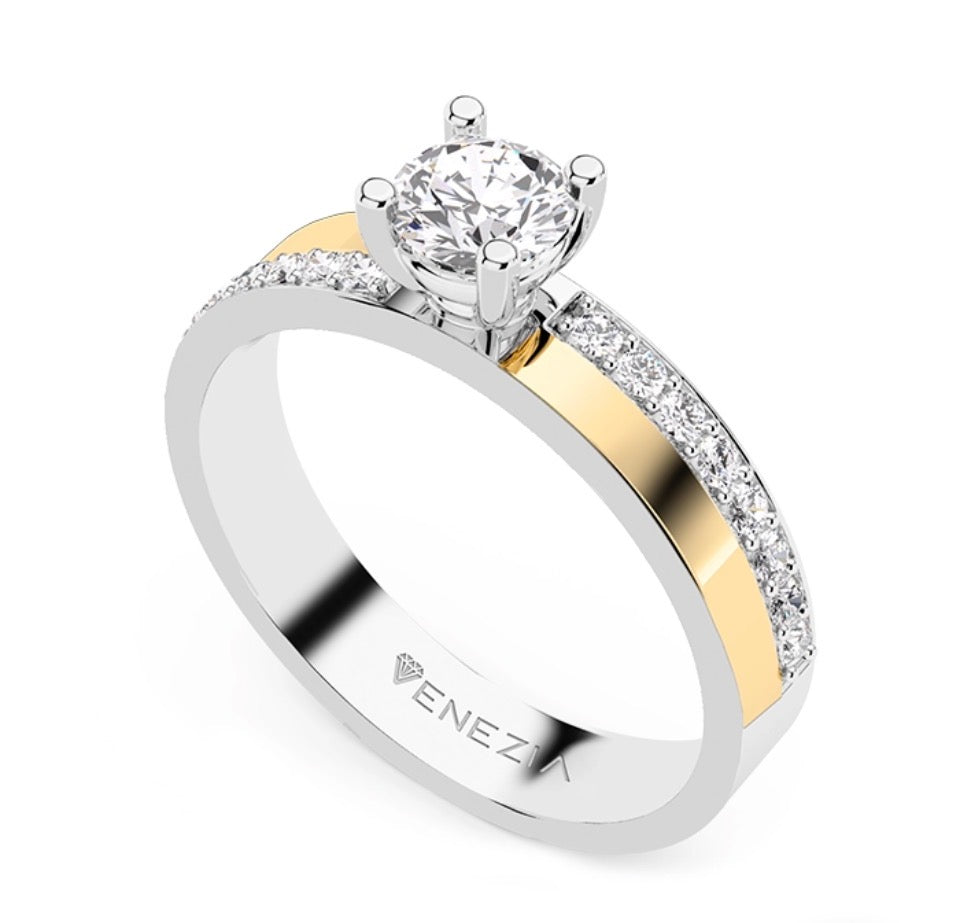 ANILLO DE COMPROMISO BICOLOR ETERNO  REF 5845