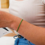 PULSERA PIEDRA CIRCON 4MM X18CM VERDE 854