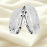Argollas satinado zircon suizo blanco
