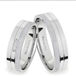 Argollas Mate y liso brillante con zircon suizo blanco