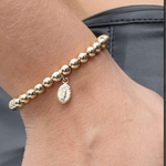 Pulsera tejida virgen de Guadalupe y san Benito con balin #6