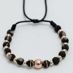 Pulsera tejida galaxia con neopreno y balín #8 y #4