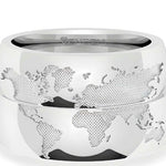 Argollas liso con relieve de mapamundi