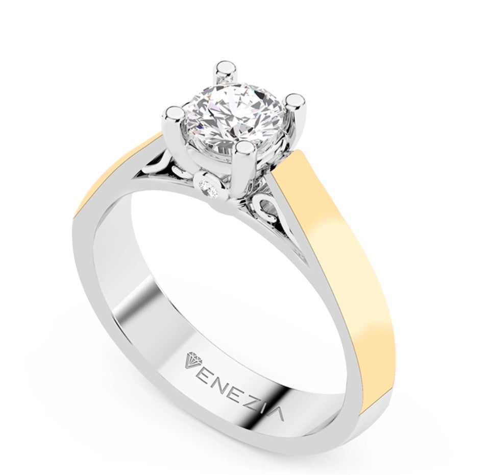 ANILLO DE COMPROMISO ETERNO AMOR DORADO REF 5858