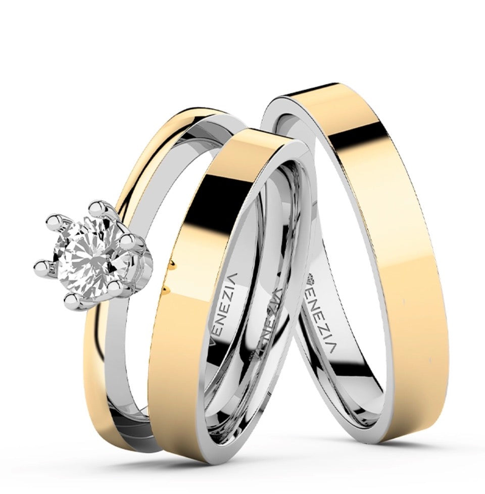 SET DE ARGOLLAS Y ANILLO DE COMPROMISO MAJESTIC 18k REF 7051