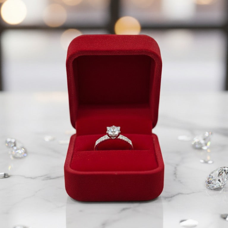 Anillo de compromiso perla de corazón  Q33.0