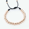 Pulsera tejida oro laminado rosa balín #6