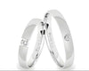 Argollas liso brillante zircon centro suizo blanco