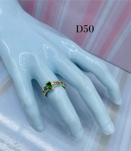 Anillo De Dama Verde Encanto Ref 4276