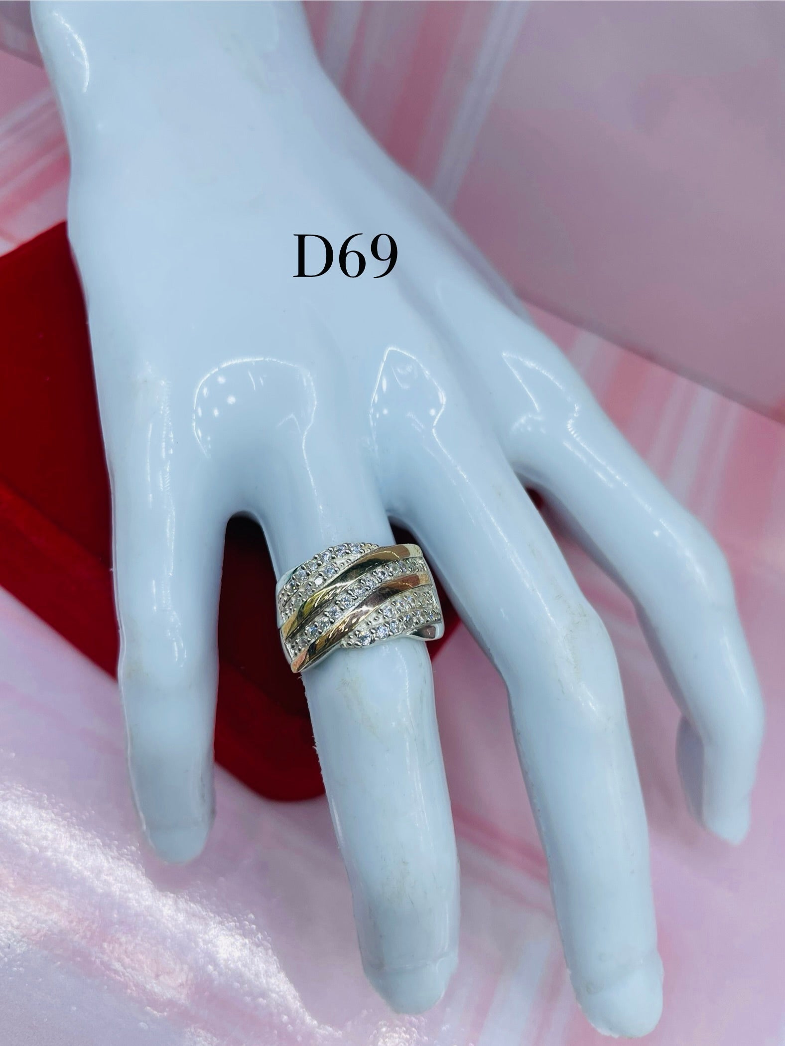 Anillo De dama Tiras Doradas Y con Circones Ref 4276