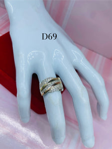 Anillo De dama Tiras Doradas Y con Circones Ref 4276