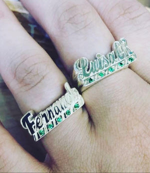 Anillos Personalizados De nombre Plata y Oro laminado Diseños Únicos