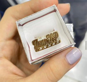 Anillos Personalizados De nombre Plata y Oro laminado Diseños Únicos