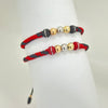 PULSERA TEJIDA NEGRA CON ROJO REF 1008