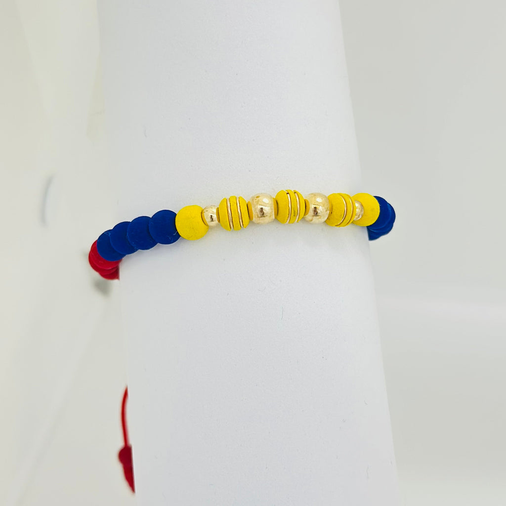 PULSERA TEJIDA COLOMBIA BALÍN #5 DOS CINTAS #6 REF 952
