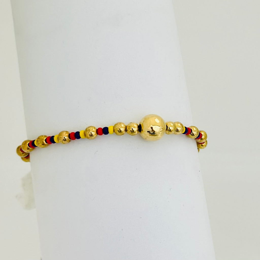 PULSERA TEJIDA COLOMBIA BALÍN CENTRO #8 Y #4 REF 953