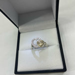 ANILLO 15 AÑOS DOBLE CORAZÓN CIRCONES ROSADOS REF 4474