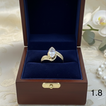 ANILLO DE DAMA HOJA DE LUZ VERDE 1.6 , ROJA 1.8 Y CRYSTAL 1.8 GR  REF 47