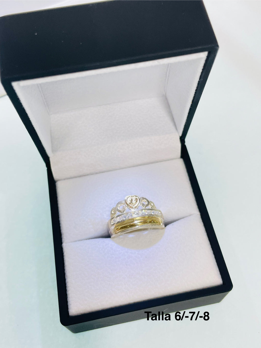 Anillo 15 Años Corona Dorada Y plateada Ref 4474