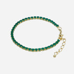 PULSERA PIEDRA CIRCON 4MM X18CM VERDE 854